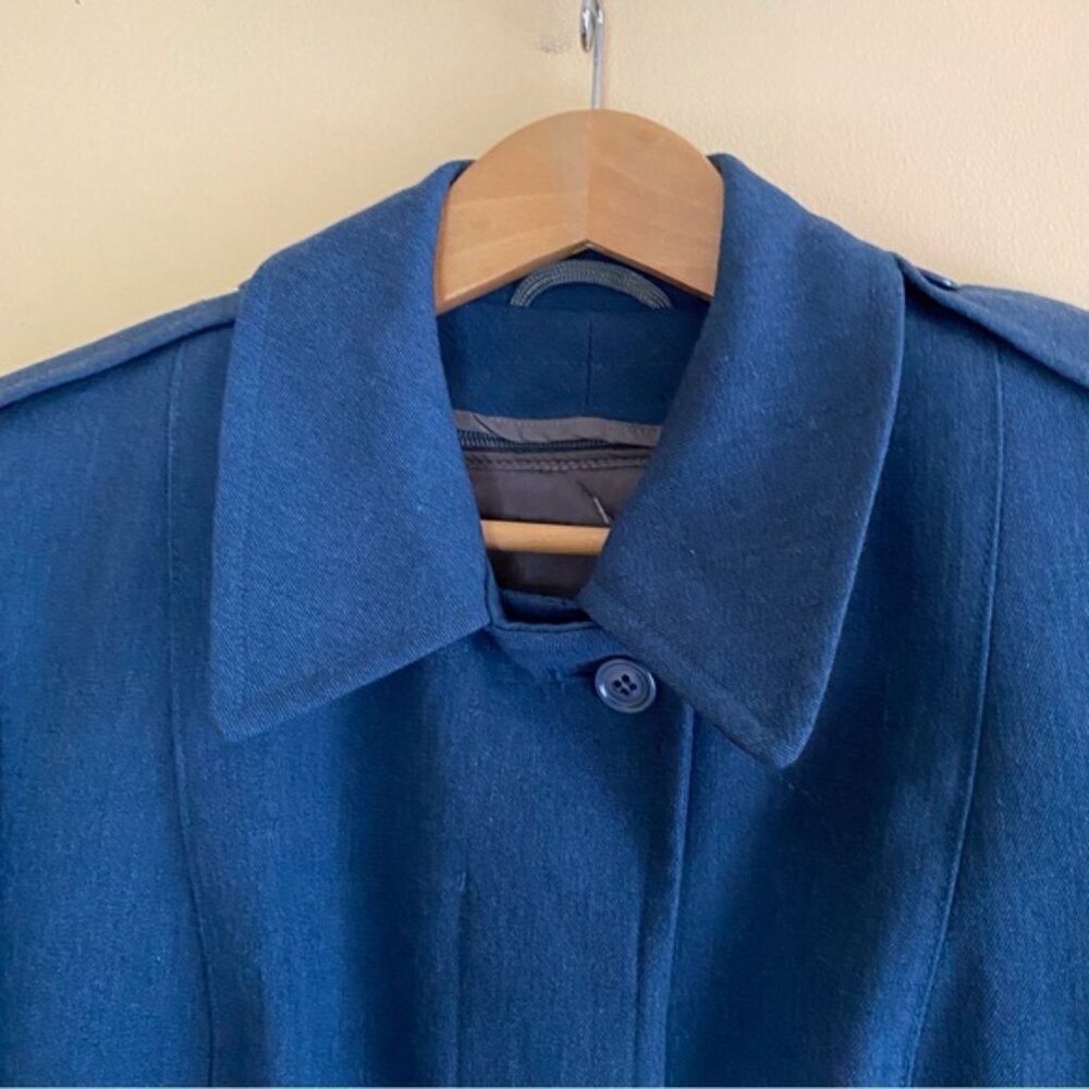 Vintage Canadian Air Force 100% Wool Blue Lined Long Overcoat Jacket Woman Large - Picture 5 of 15